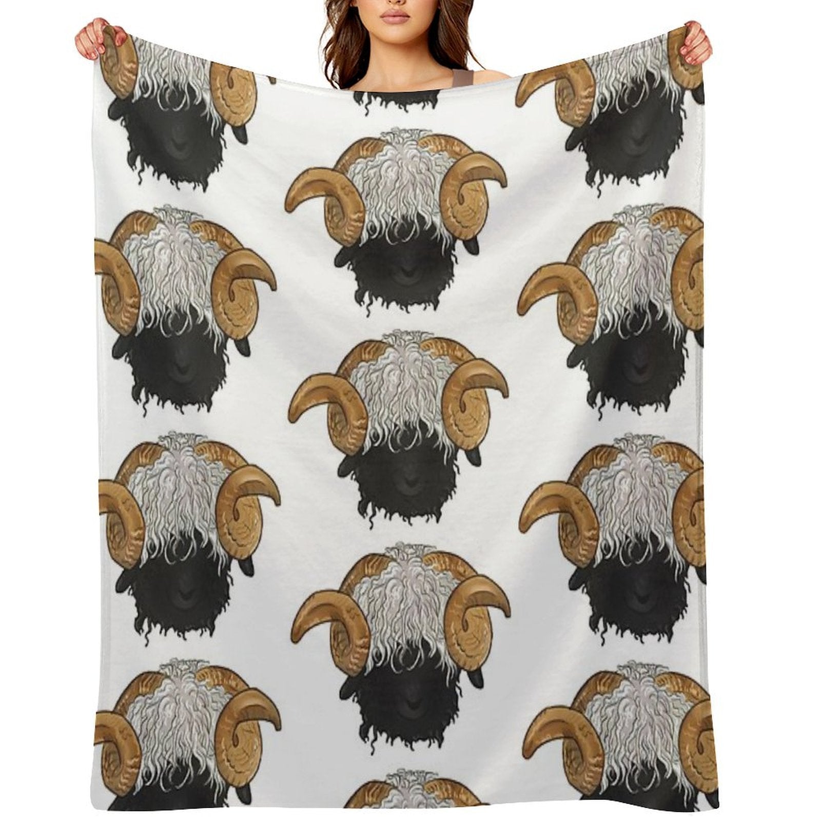 Valais Blacknose Sheep Wrinkle-free Throw Blanket