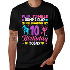 10th Birthday Gymnast Girl 10 Year Old Bday Gymnastics Party  Graphic-printed T-Shirt