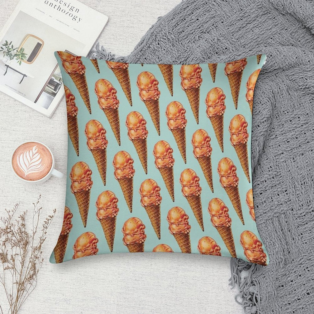 Strawberry Double Scoop Pattern Soft Ultra-Soft Texture Throw Pillow