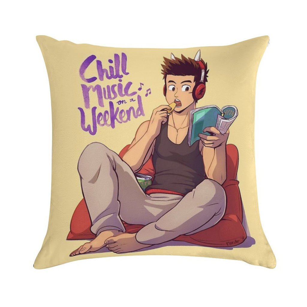Chill Music on A Weekend Soft Luxury Feel Throw Pillow