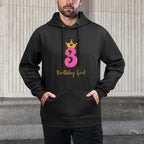 3rd Birthday Girls 3 Three Year Old Birthday Party Toddler Medium-Weight Fabric Hoodie