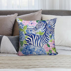 Hydrangea in Chinoiserie Jars And Blue Zebras Soft Ultra-Soft Texture Throw Pillow