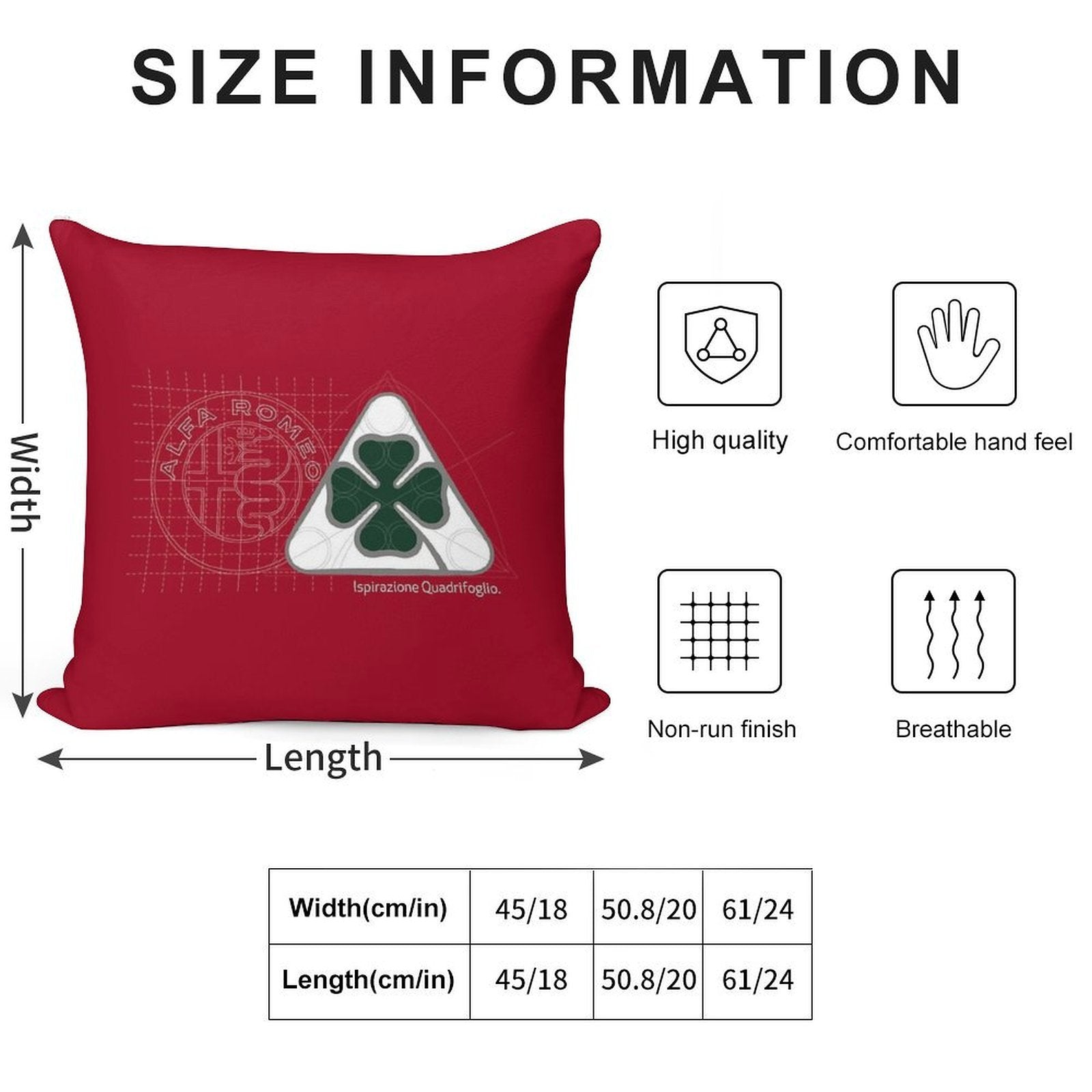 AR Quadrifoglio Construct Type 3 White Background Soft Style Accent Throw Pillow