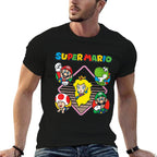 Womens Super Mario Bros Vintage Princess Peach  Friends  Versatile T-Shirt