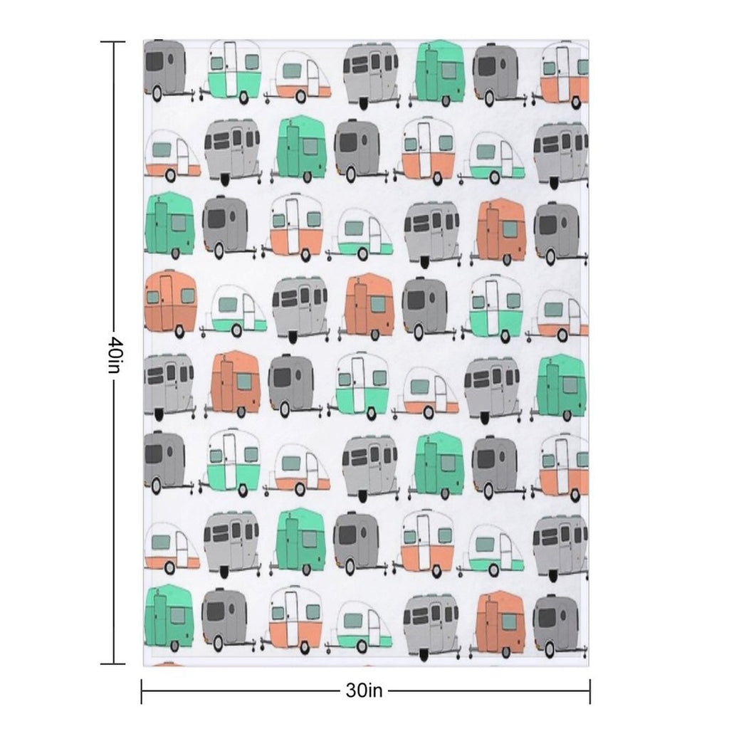 Vintage Caravan Pattern Velvety-soft Throw Blanket