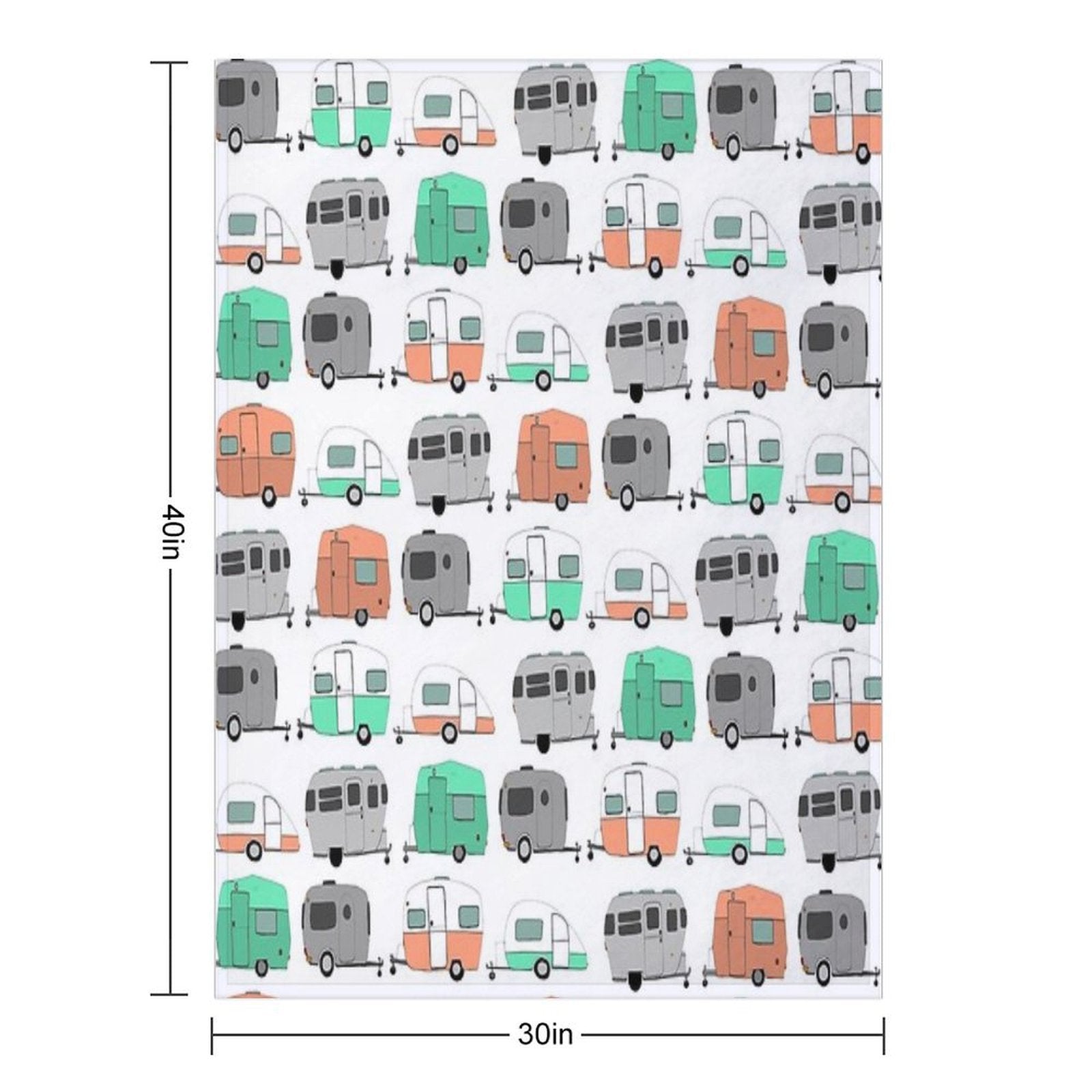 Vintage Caravan Pattern Velvety-soft Throw Blanket