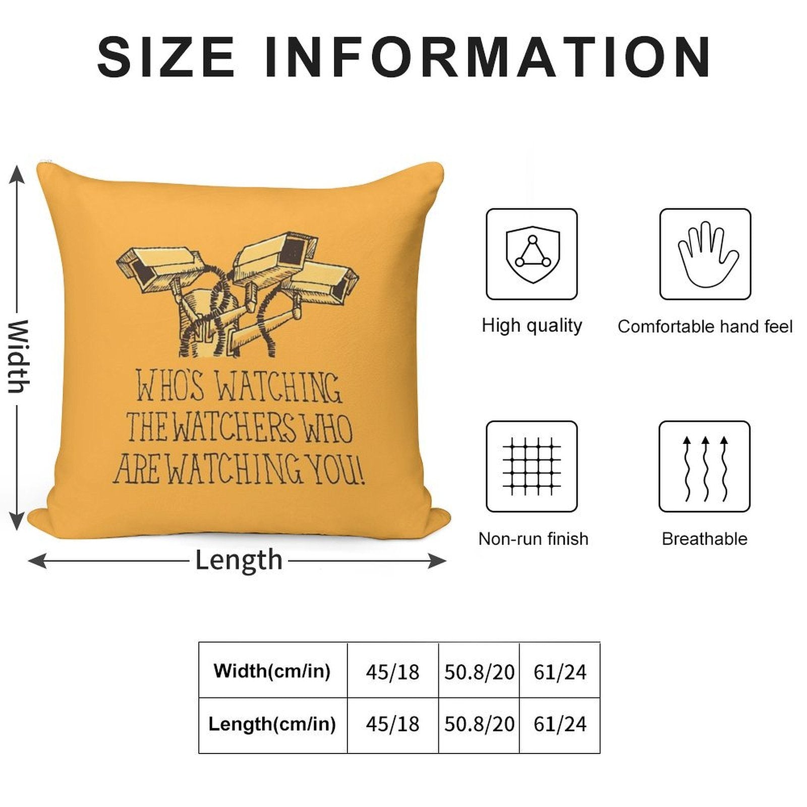 Surveillance Soft Short Plush Fabric Throw Pillow