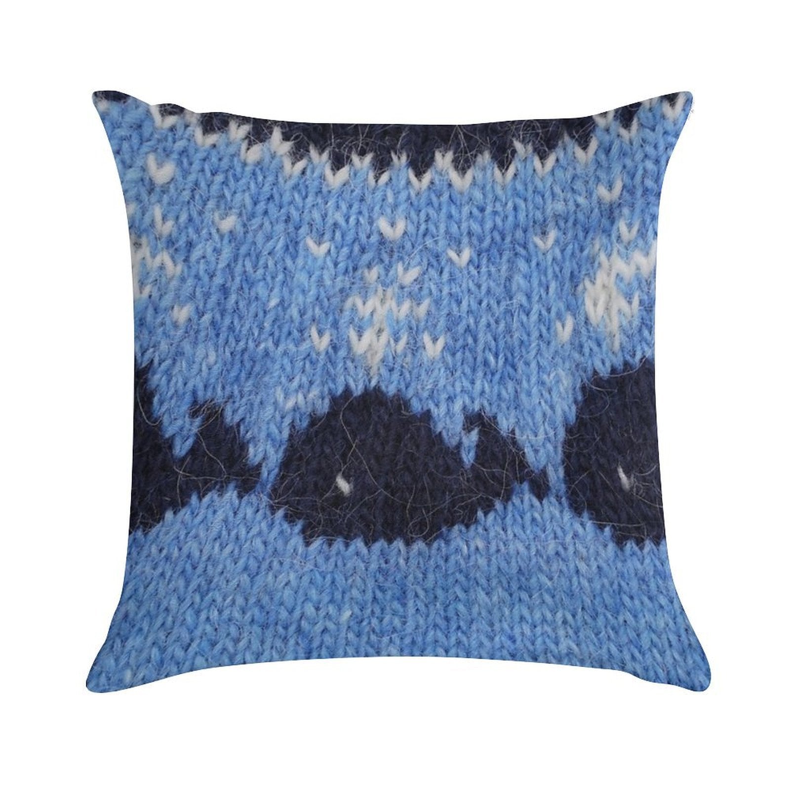 Icelandic Sweater Pattern - Whales Soft Home Decor Throw Pillow