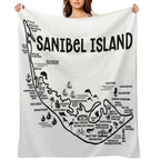 Sanibel Island Map Quick-dry Throw Blanket