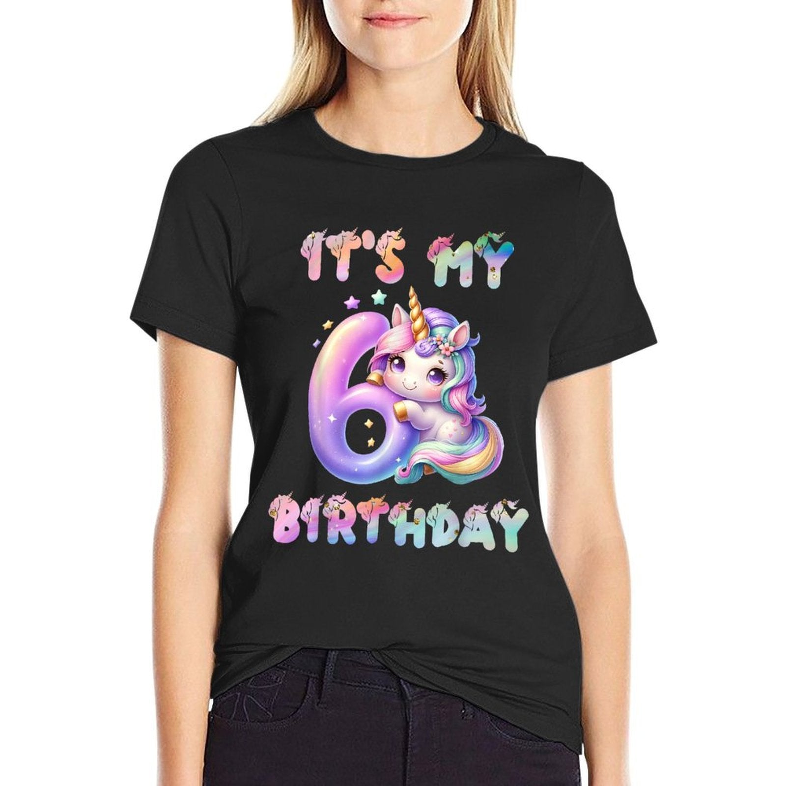 6 Year Old Unicorn Gifts For Girls 6th Birthday Girl Party  Versatile T-Shirt