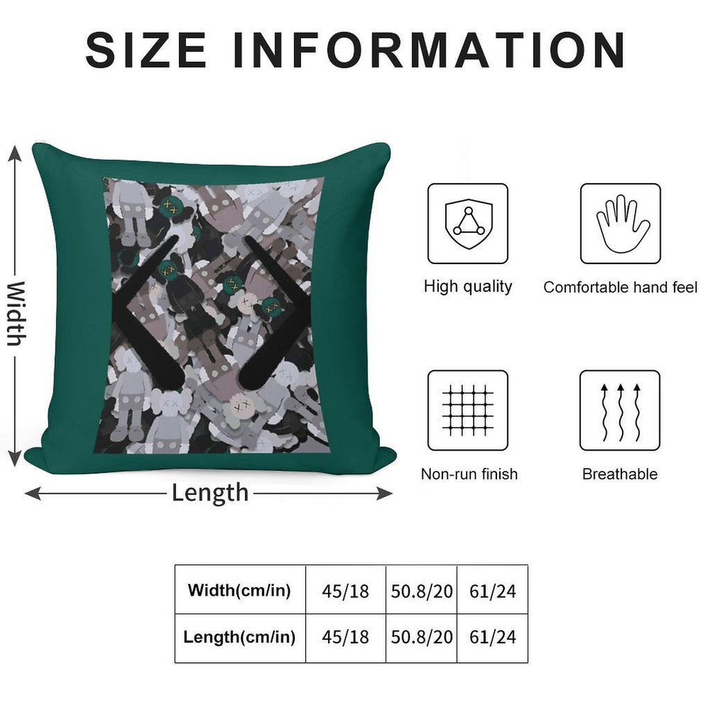 Hidden Black T Soft Decorative Cover Throw Pillow