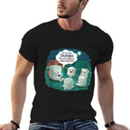 Funny Cute Marshmallow Scary Campfire Story  Heathered Texture T-Shirt
