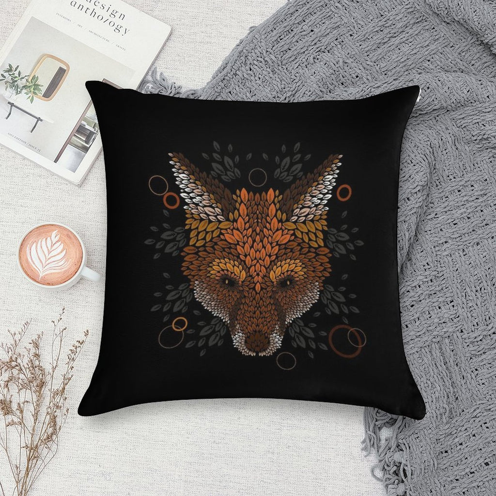 Fox Face Soft Hidden Zipper Throw Pillow