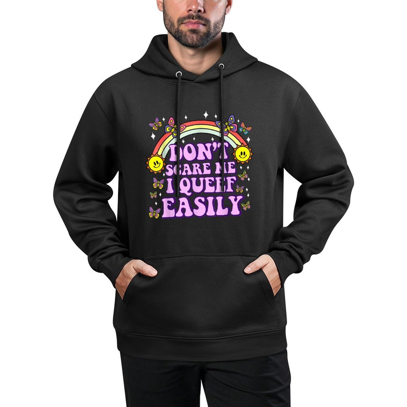 Don't Scare Me I Queef Easily Funny Embarrassing Adult Humor Machine Washable Hoodie