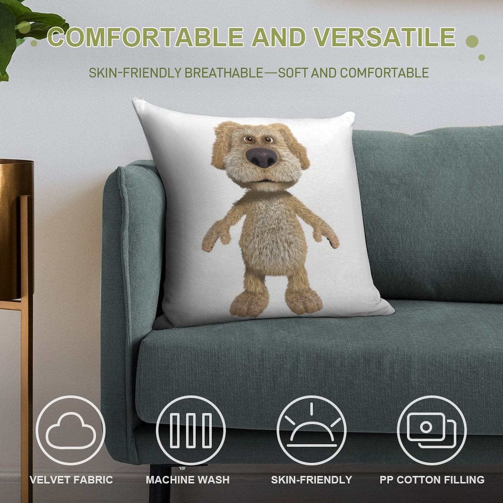 Talking Ben Soft Luxury Feel Throw Pillow