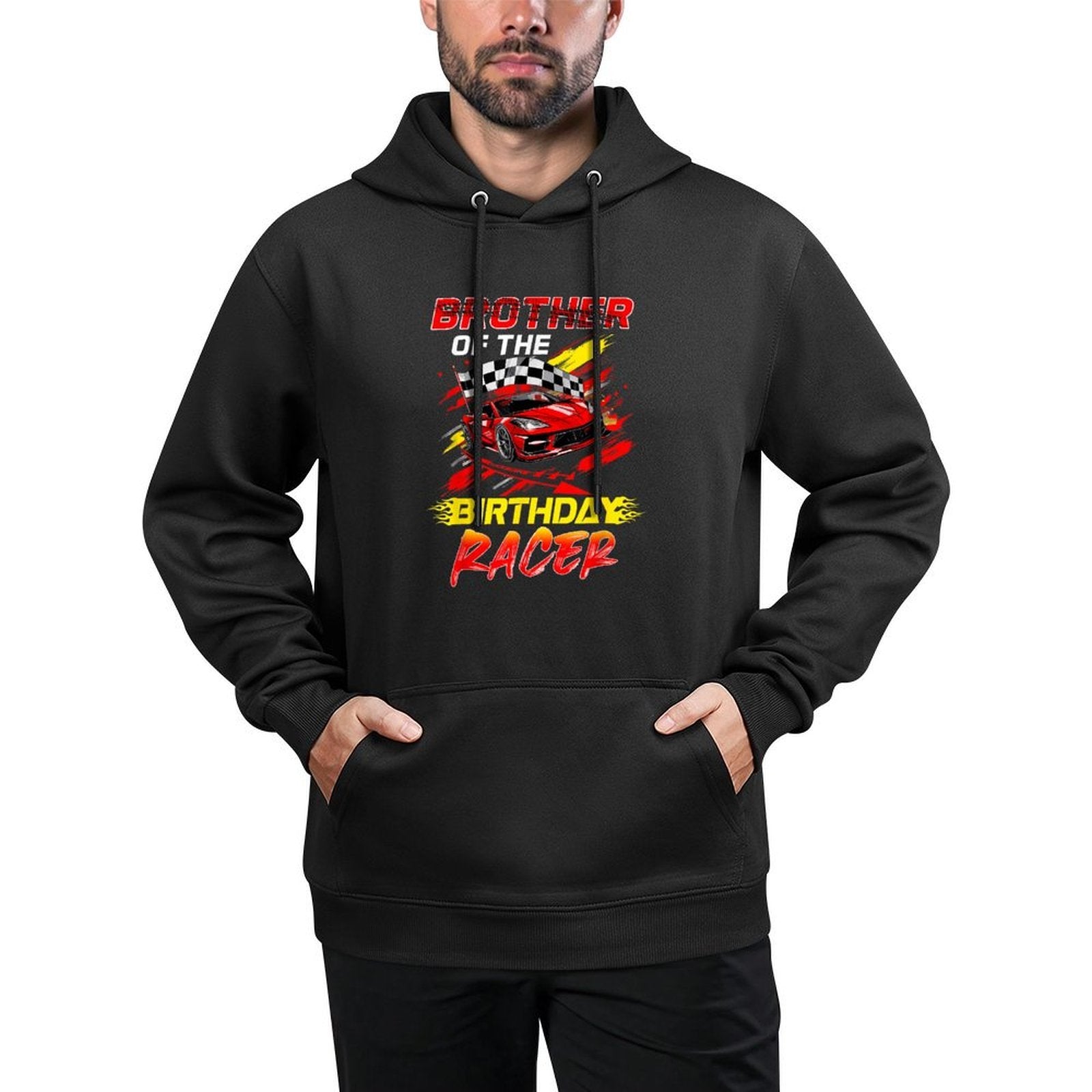 Brother Of The Birthday Racer Race Car Party Family Matching Durable Construction Hoodie