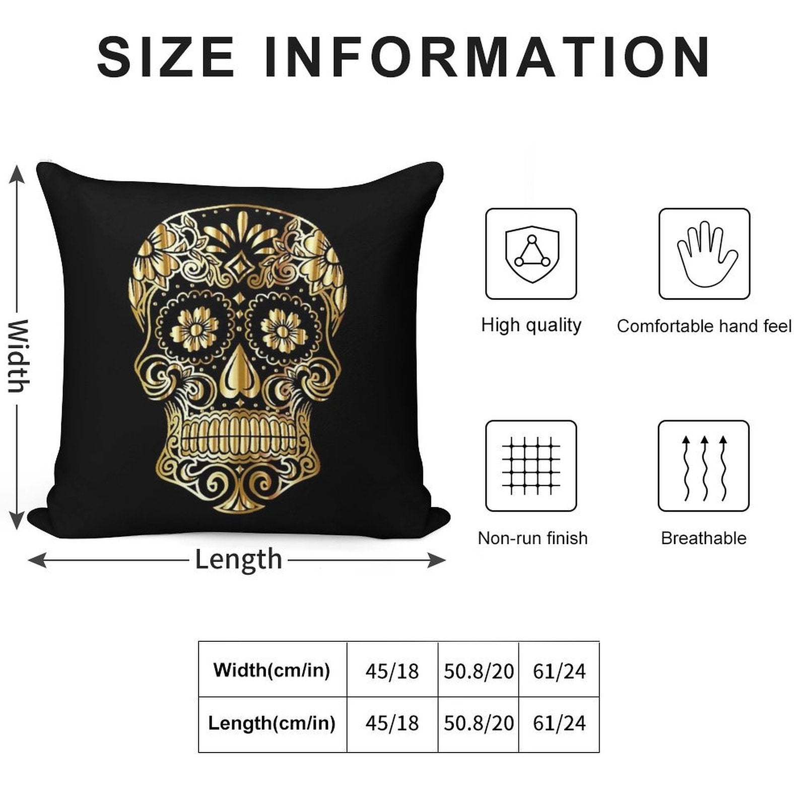 Mexican Skull Soft Luxury Feel Throw Pillow