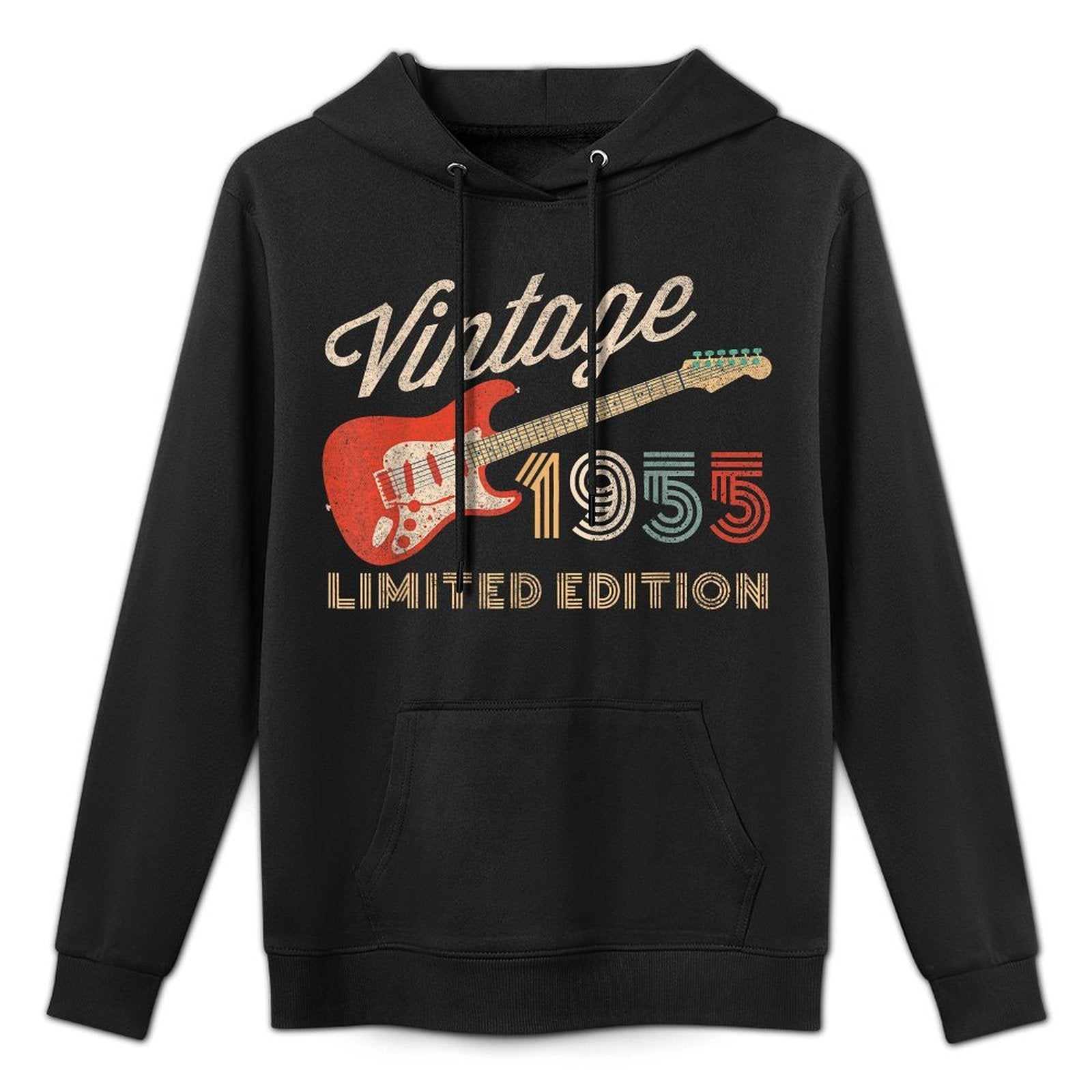Vintage 1955 Limited Edition Guitar Year Of Birth Birthday Breathable Fabric Hoodie