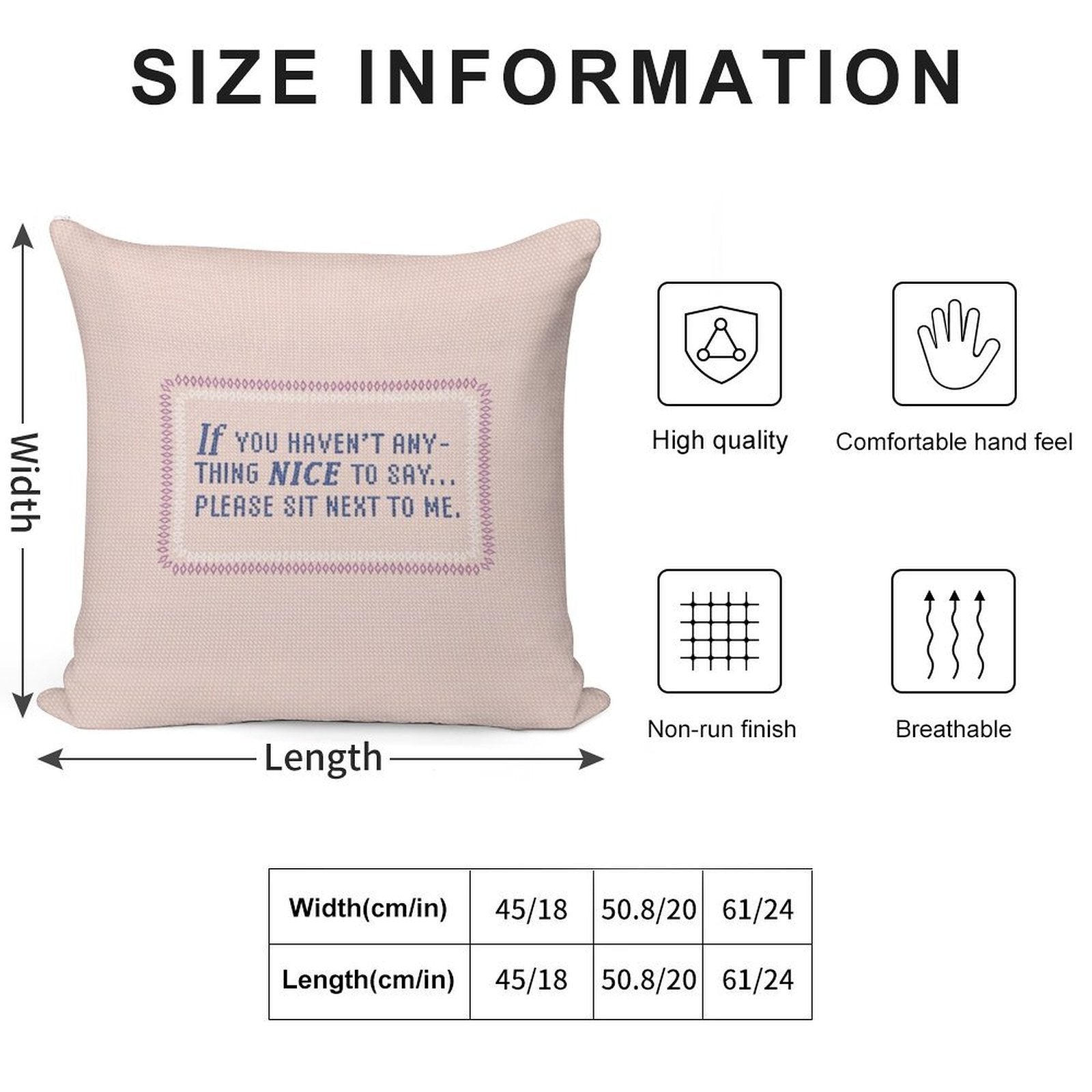 If You Haven't Anything Nice to Say - Pink Soft Washable Throw Pillow