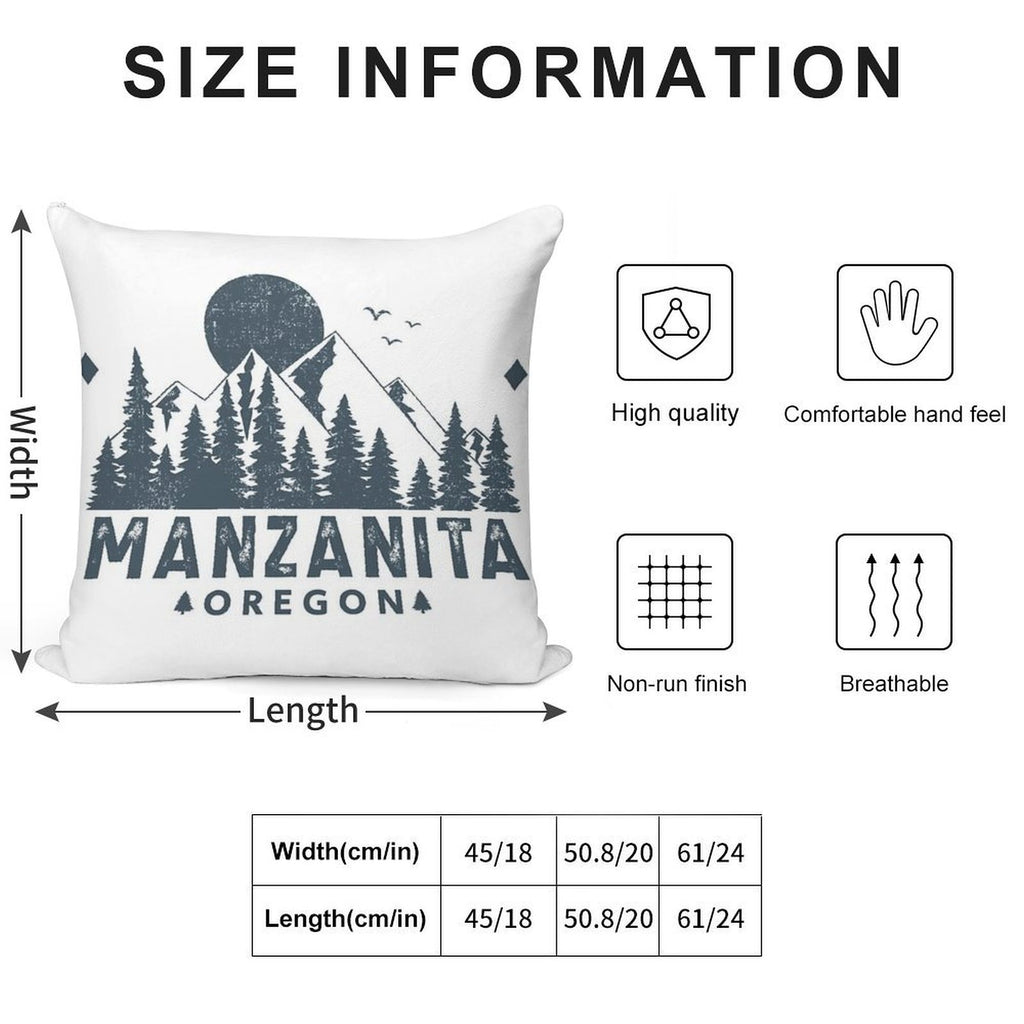 Manzanita Oregon Mountain Sight Soft Home Decor Throw Pillow
