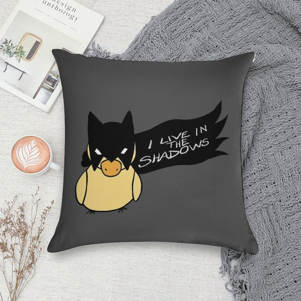 Duck in Bat Costume Soft Washable Throw Pillow