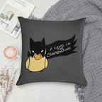 Duck in Bat Costume Soft Washable Throw Pillow