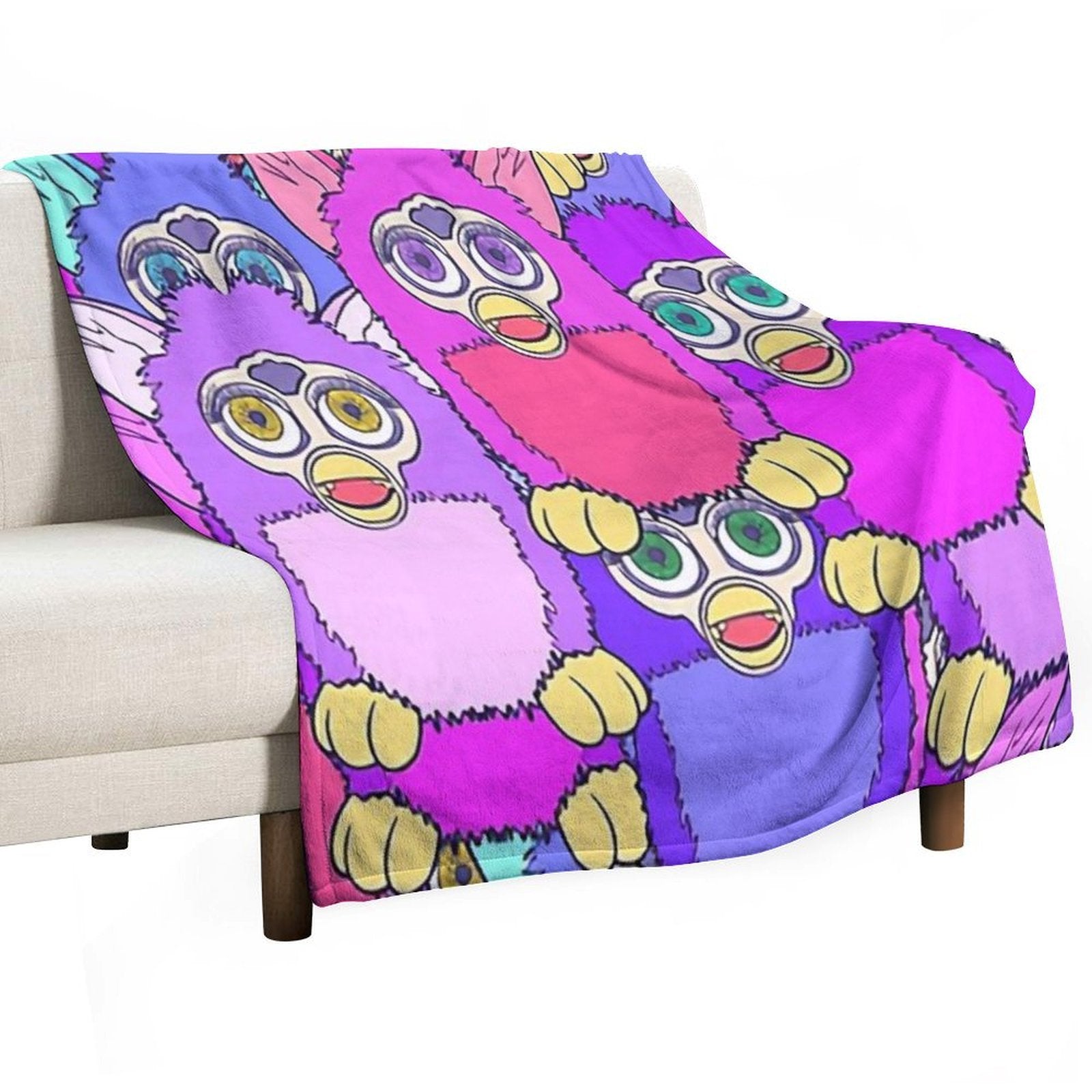 Purple Furbys Lightweight Throw Blanket