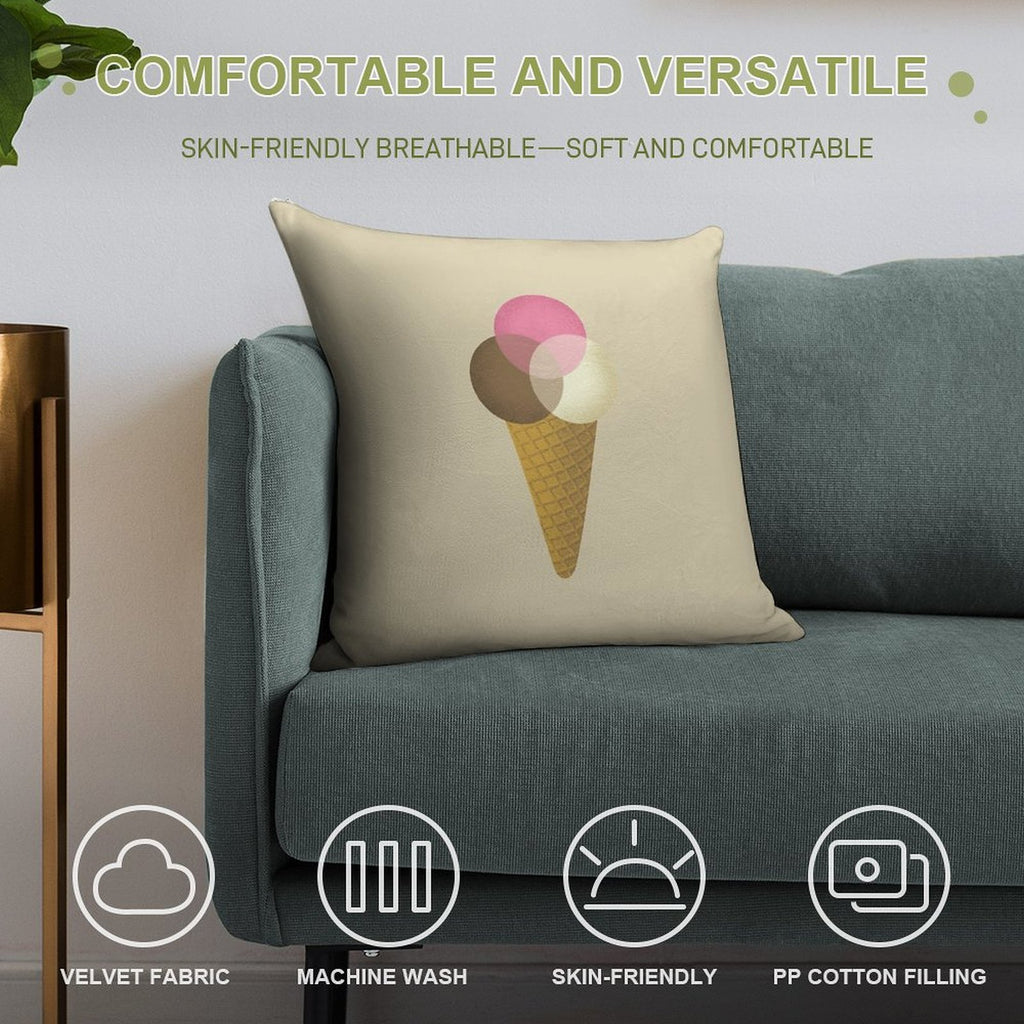 Icecream Venndor Soft Shrink-Resistant Throw Pillow