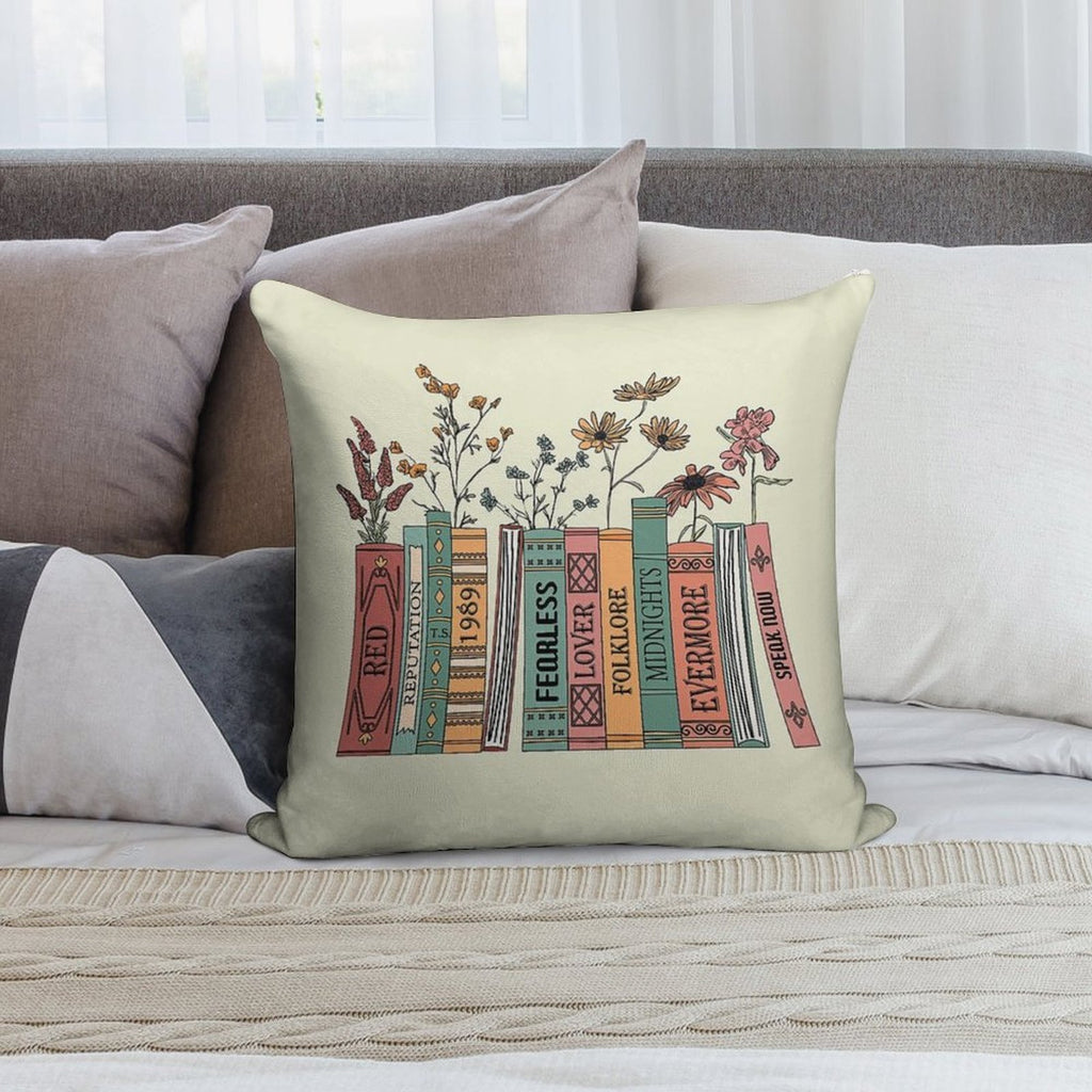 Aesthetic Albums Book Flowers Soft Warmth Comfort Throw Pillow