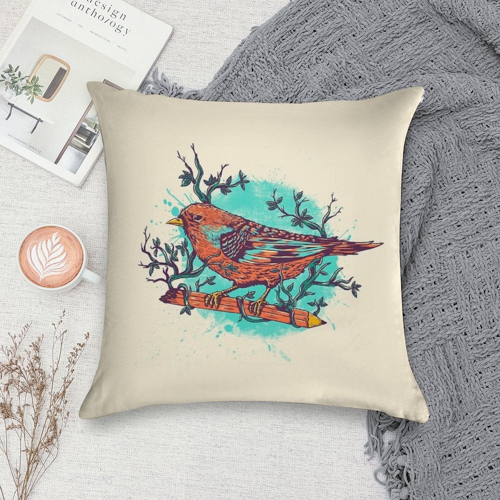 Bird Soft Multiple Sizes Throw Pillow