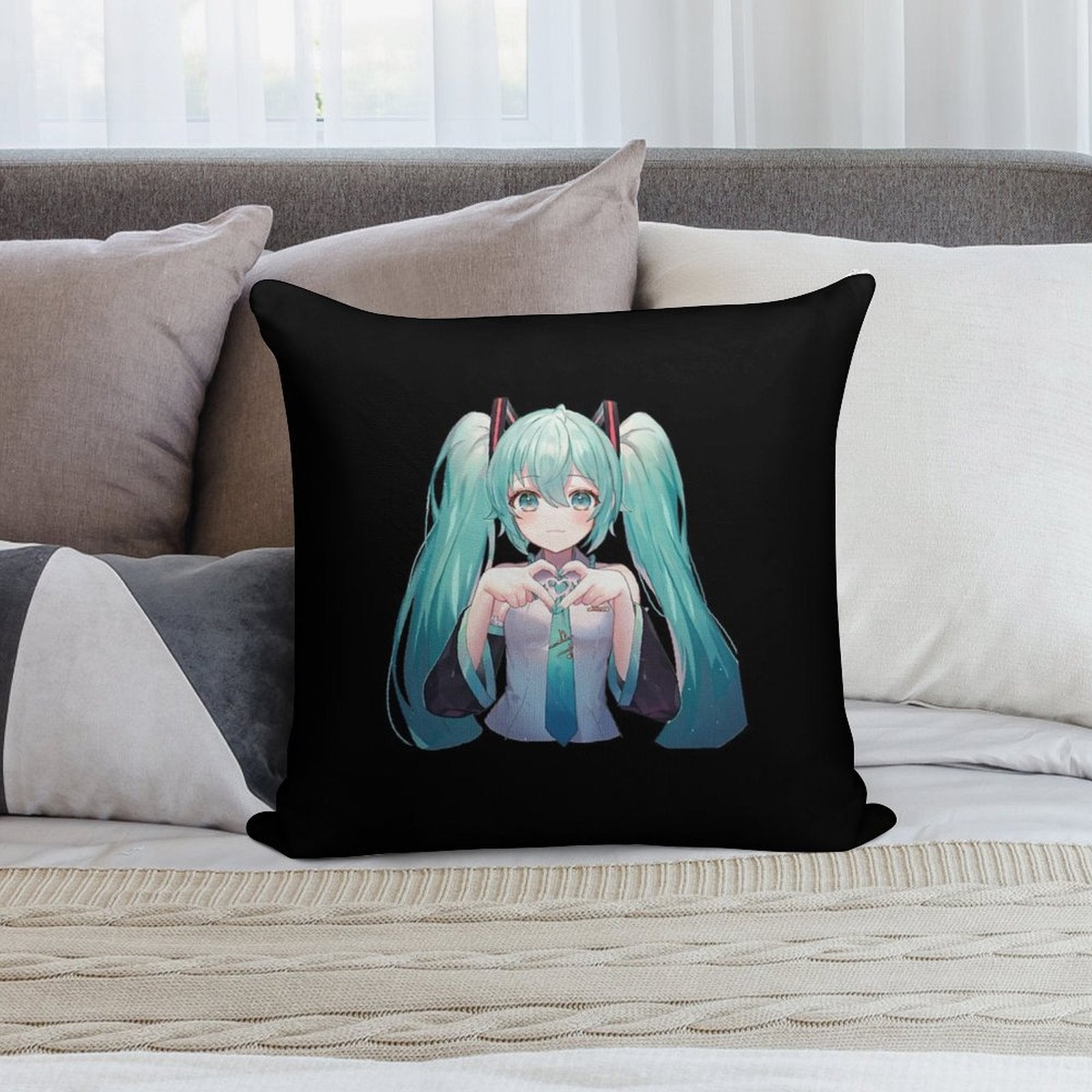 Hatsune Miku Soft Reinforced Edging Throw Pillow