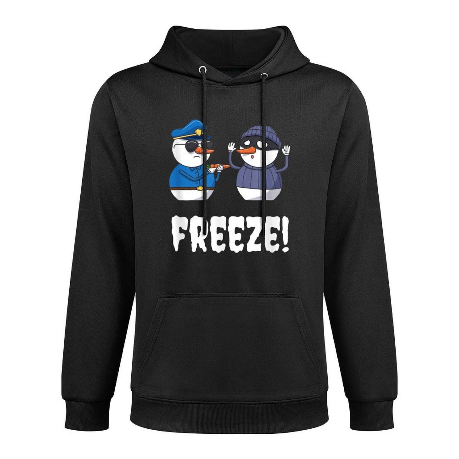 Funny Police Officer Freeze Snowman Policeman Christmas Xmas Adjustable Hood Hoodie