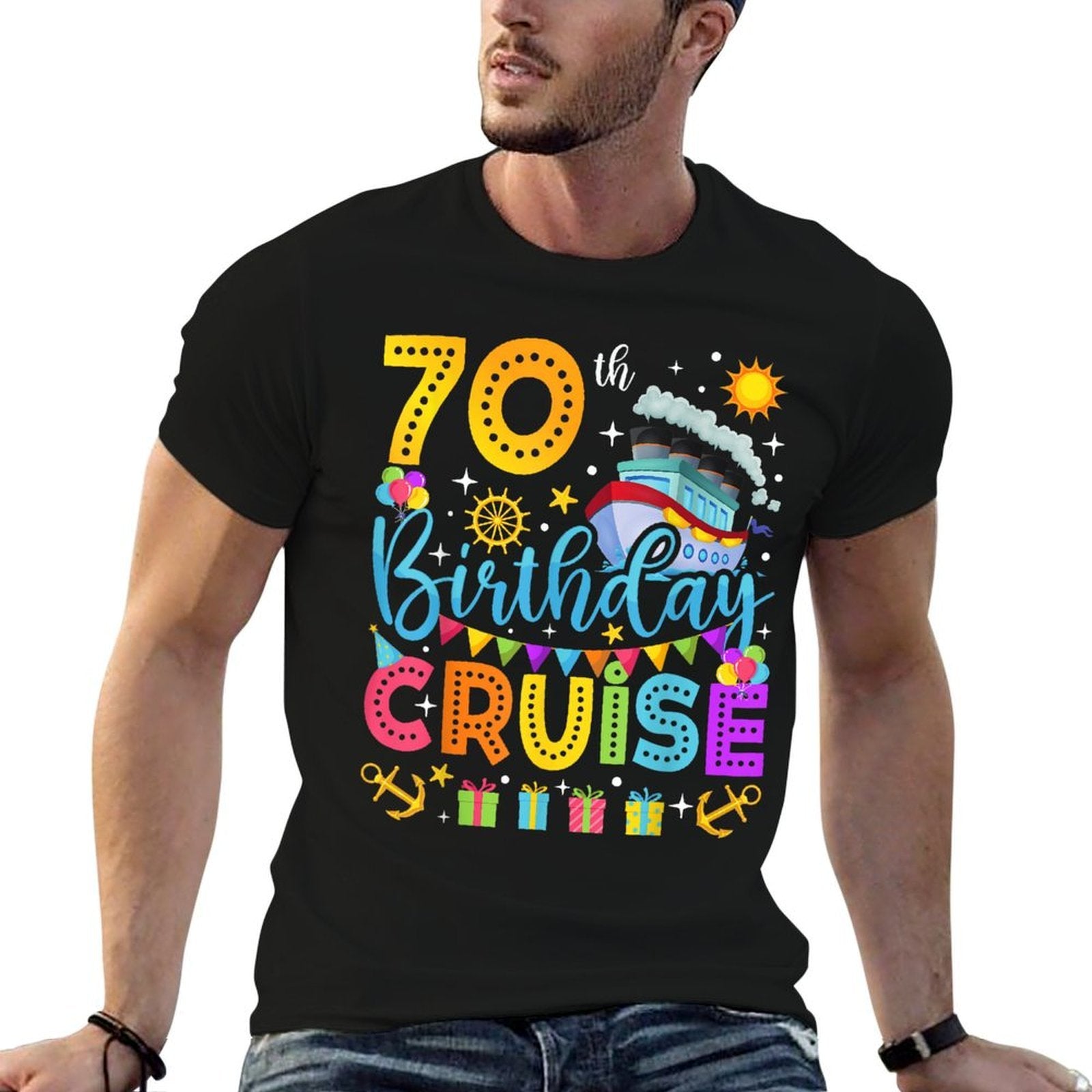 70th Birthday Cruise Cruising Lover 70 Years Old Bday Party  Vintage-inspired T-Shirt