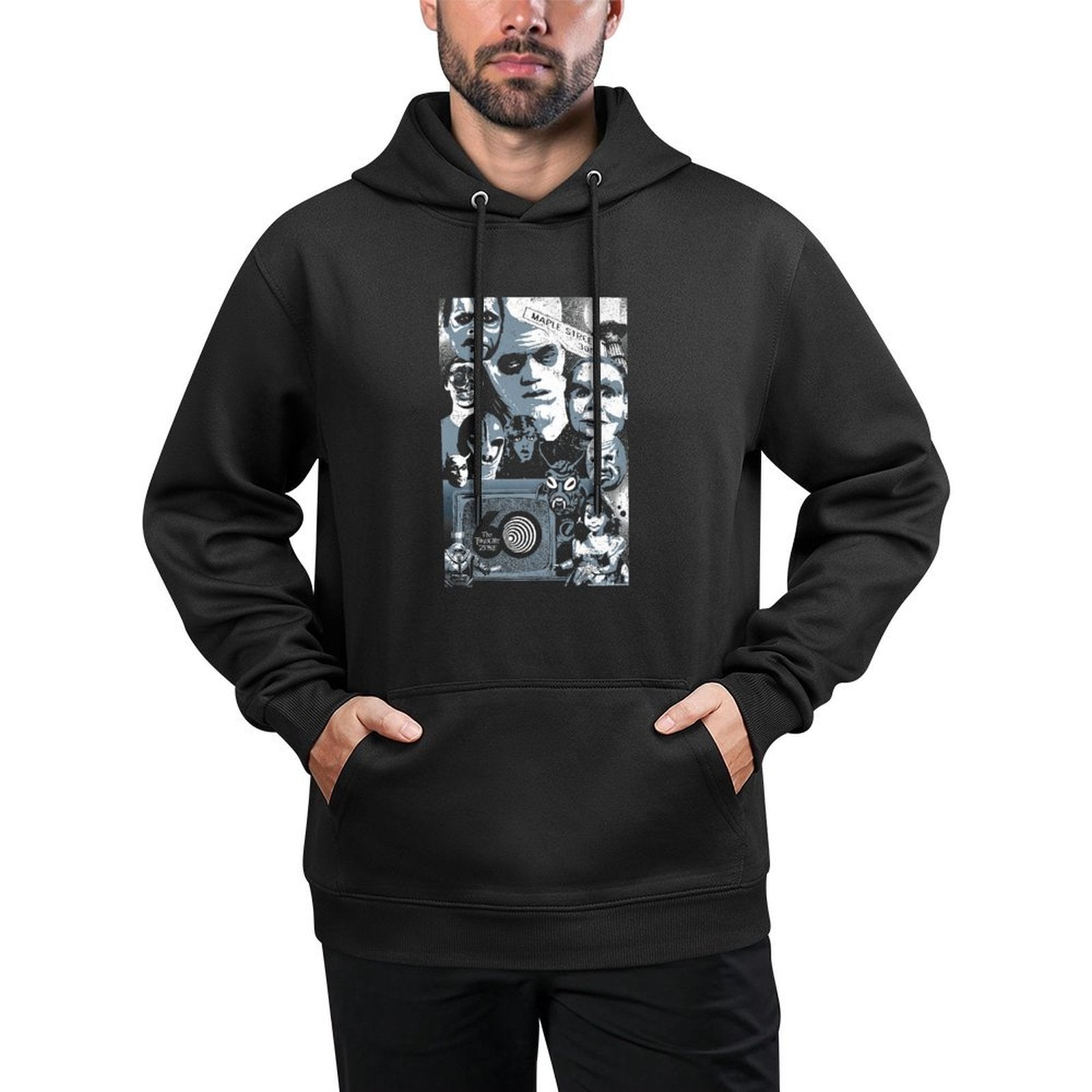 The Twilight Zone 60th Anniversary Maple Street Group Shot Premium Medium-Weight Fabric Hoodie