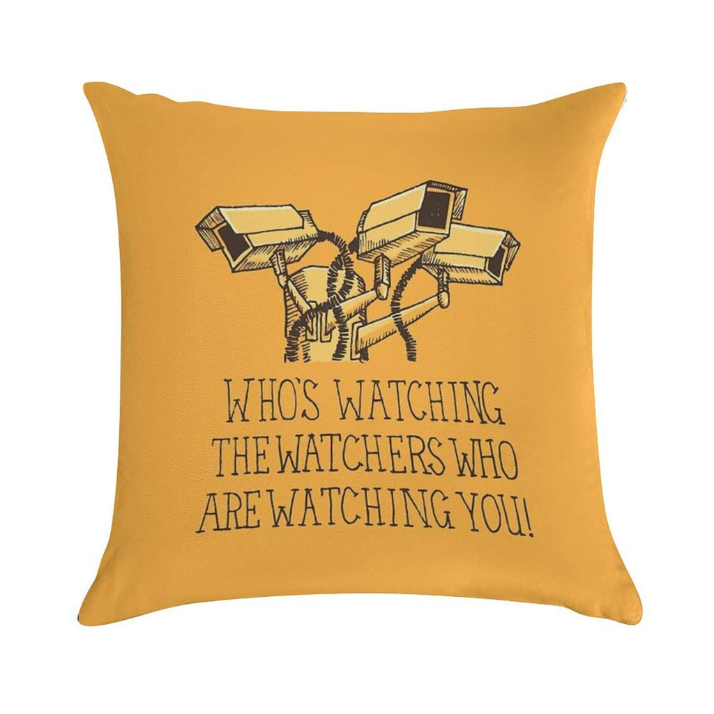 Surveillance Soft Short Plush Fabric Throw Pillow