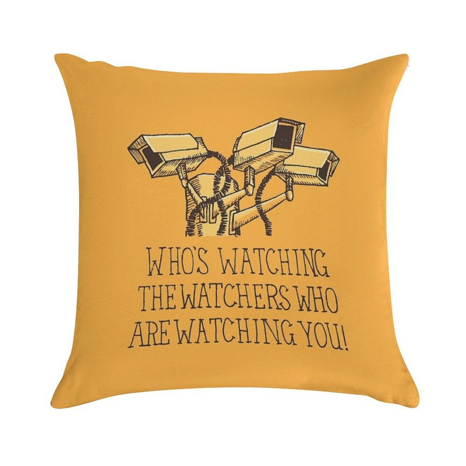 Surveillance Soft Short Plush Fabric Throw Pillow