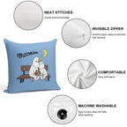 Moomin Moomintroll Snorkmaiden On Bench Soft Skin-Friendly Throw Pillow