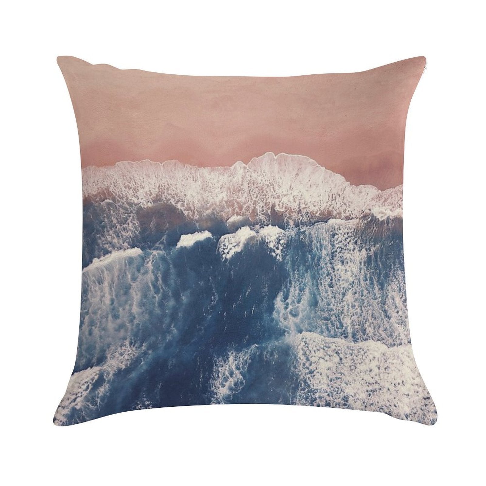Pink Sand Beach Soft Decorative Cover Throw Pillow