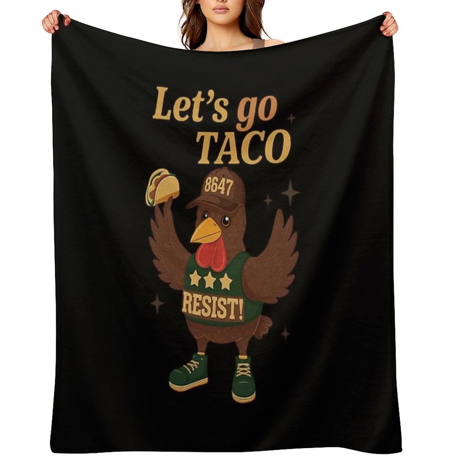 4th Of July Patriotic Lets Go USA TACOS Chicken Compact Throw Blanket