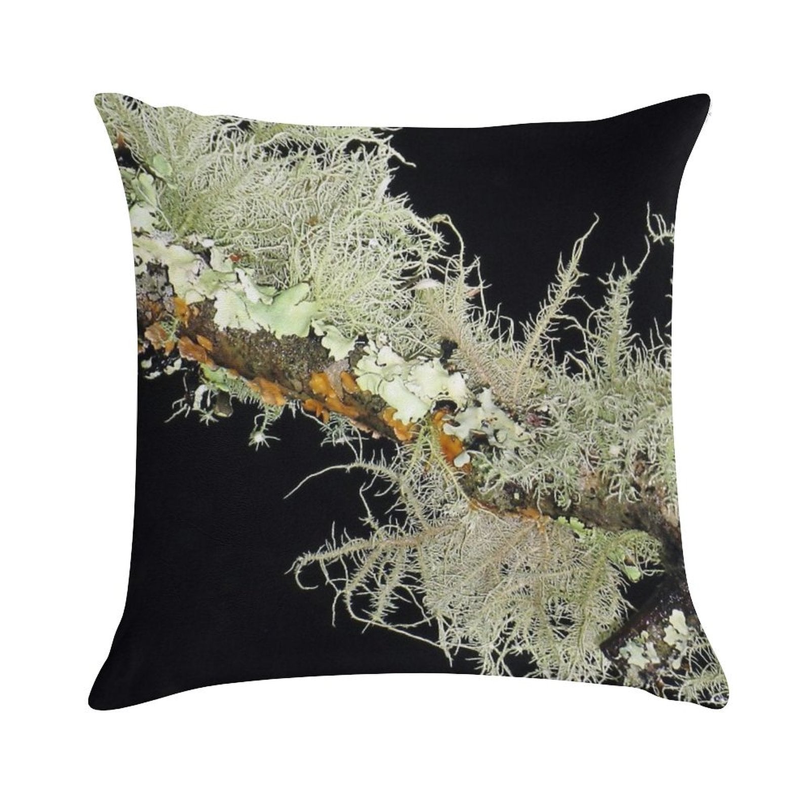 Rich Green Forest Lichen Soft Skin-Friendly Throw Pillow