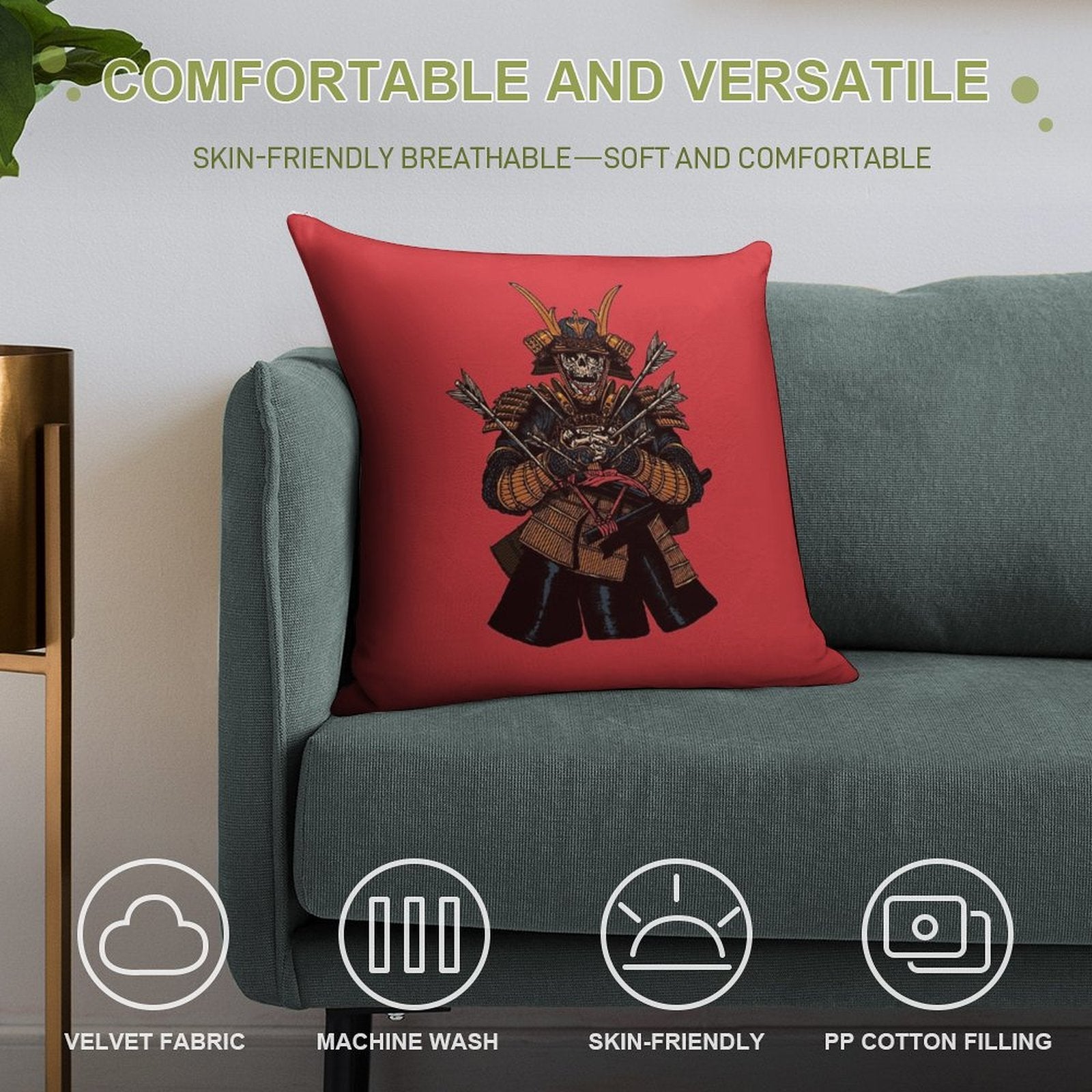 Dead Samurai Soft Style Accent Throw Pillow