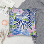Hydrangea in Chinoiserie Jars And Blue Zebras Soft Ultra-Soft Texture Throw Pillow