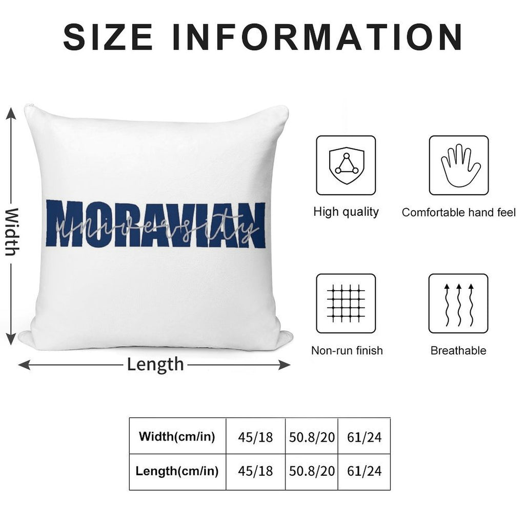 Moravian University 3 Soft Reinforced Edging Throw Pillow