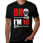 10th Birthday Boy Bro I&#39;m 10 Year Old Lacrosse Theme  Heathered Texture T-Shirt