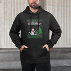 Funny Meowy Christmas Cats Xmas Cute Cat Lover Ugly Sweater Easy Care Hoodie
