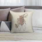 Cicada Soft Short Plush Fabric Throw Pillow