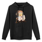 Vintage Christmas Retro Holiday Cheetah Santa Leopard Hat Customizable Surface Hoodie