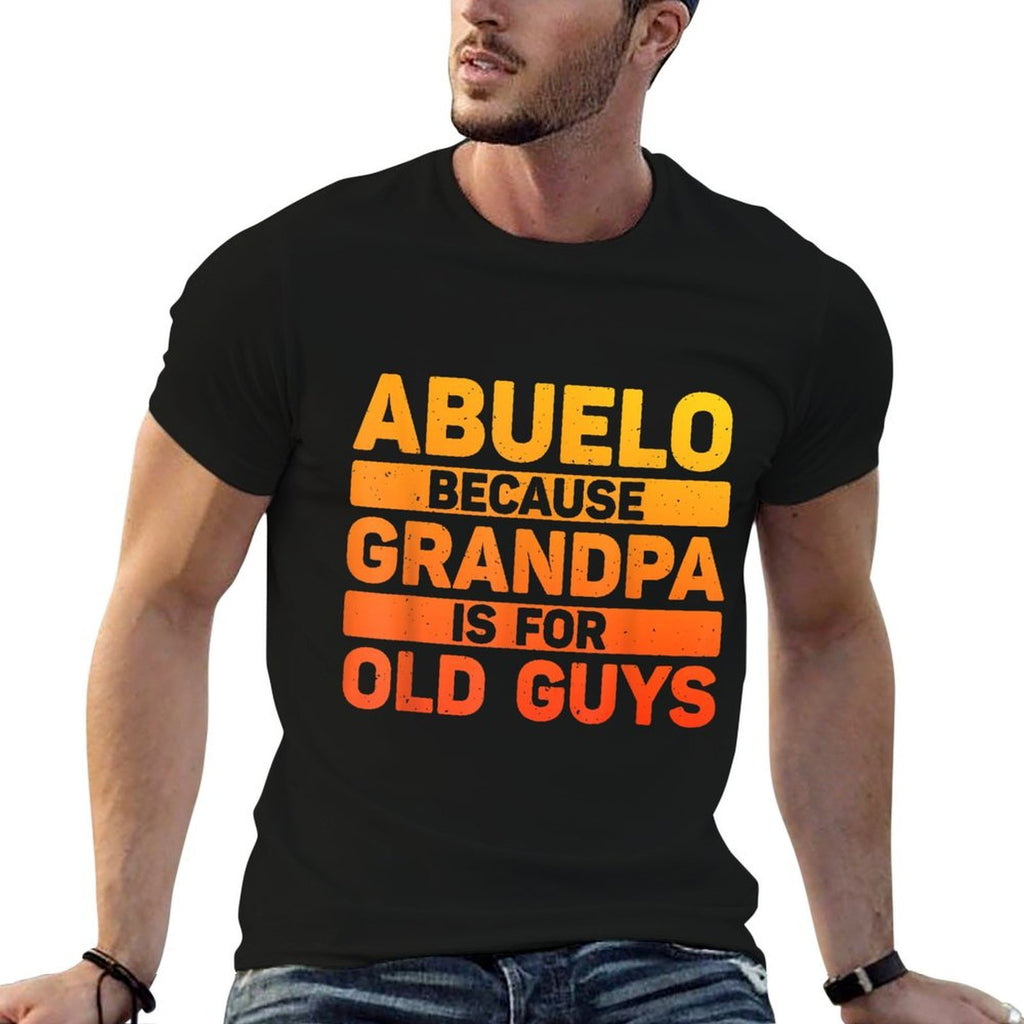 Abuelo Design For Grandpa From Grandkids Fathers Day Abuelo  Ribbed Collar T-Shirt