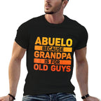 Abuelo Design For Grandpa From Grandkids Fathers Day Abuelo  Ribbed Collar T-Shirt