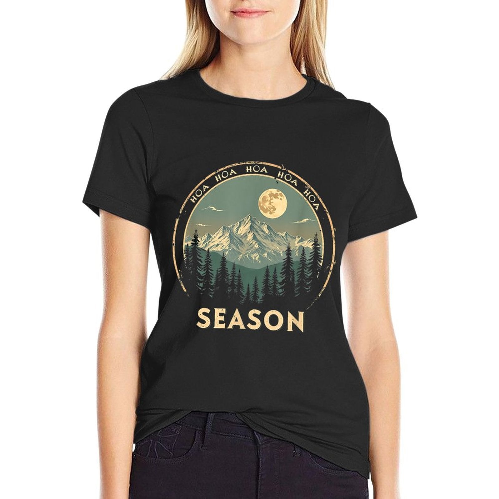 Hoa Hoa Hoa Hoa Hoa Cozy Season Twilight Lover Pine Forest  Trendy Pattern T-Shirt
